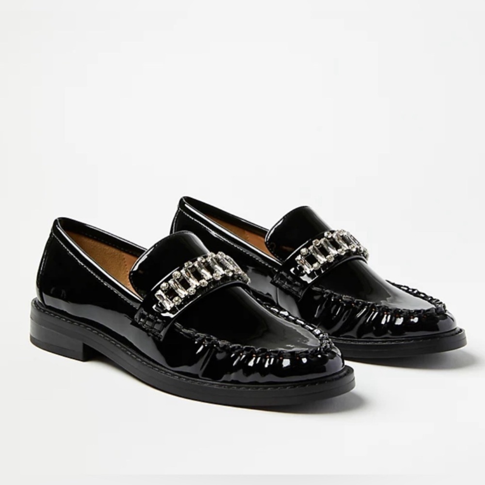 Loft Crystal Patent Loafers Size 8.5